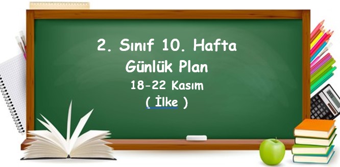 2024-2025 Eğitim Öğretim Yılı 2. Sınıf 10. Hafta Günlük Planlar (18 - 22 Kasım)