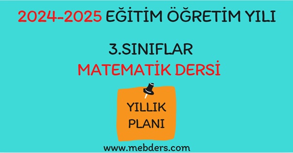 2024-2025 Eğitim Öğretim Yılı 3. Sınıf Matematik Dersi Yıllık Planı( Ekoyay Yayınları)