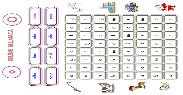 1. Sınıf İlk Okuma Yazma ( O-o Sesi) Kelime Bulmaca