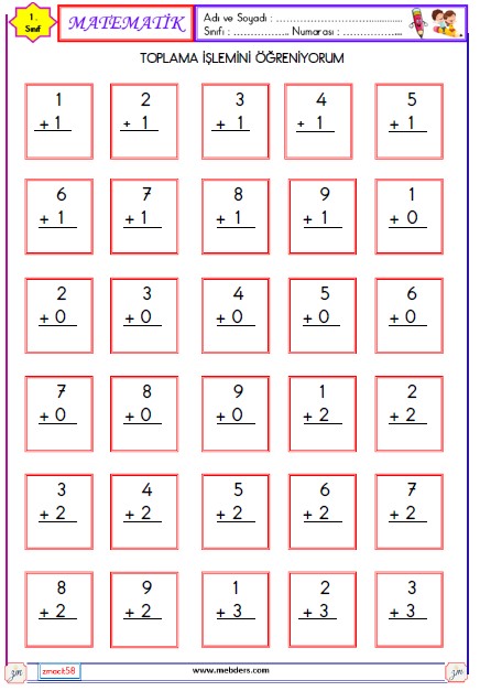 1. Sınıf Matematik Toplama İşlemi  Etkinliği 11