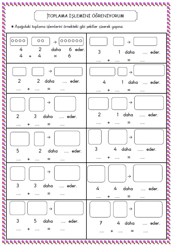 1. Sınıf Matematik Modellerle Toplama İşlemi Etkinliği 15