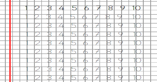 1. Sınıf Matematik Kareli Kağıda Rakam Ve Sayı Yazma Alıştırmaları