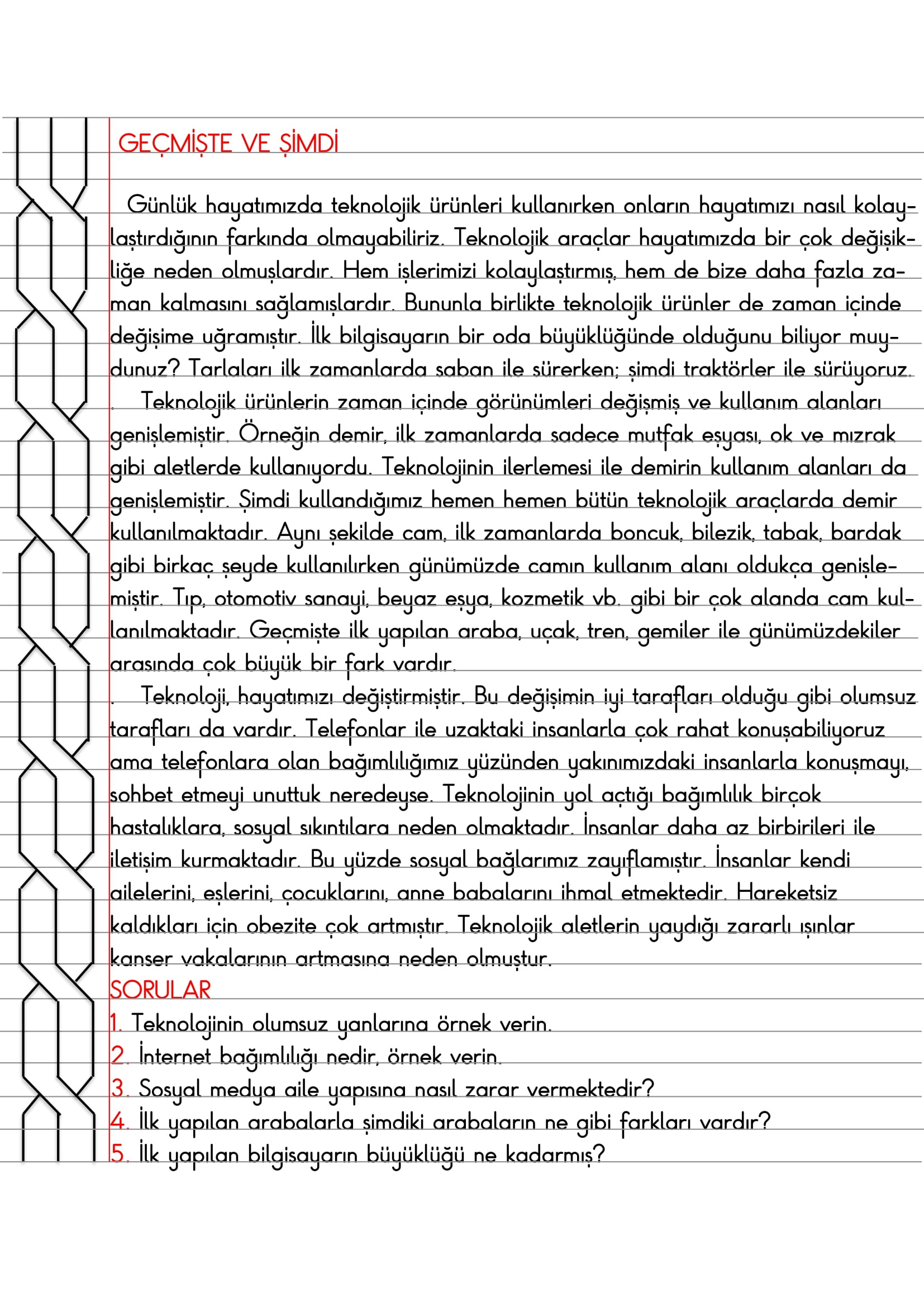 4.Sınıf - Sosyal Bilgiler - Geçmişte ve Şimdi Defter Özeti