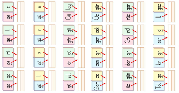 1. Sınıf İlk Okuma Yazma ( G-g Sesi ) Heceden Kelime Türetme 1