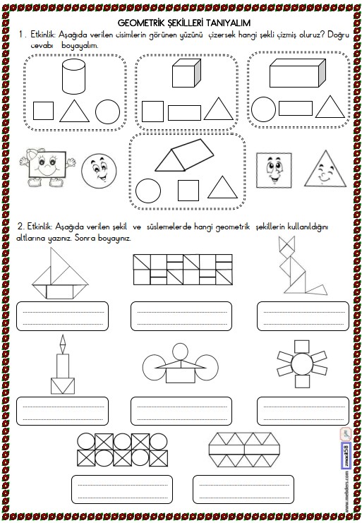 2. Sınıf Matematik Geometrik Şekiller Etkinliği 4