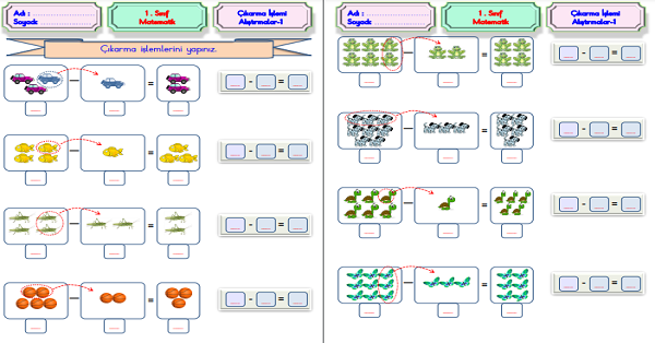 1.Sınıf Matematik Çıkarma İşlemi (Modellerle)-1