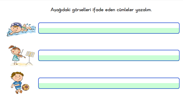 1.Sınıf Türkçe Cümle Çalışması Etkinliği 2