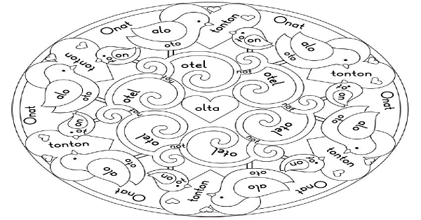 1. Sınıf İlk Okuma Yazma ( O-o Sesi ) Yönergeli Mandala Oku-Boya Etkinliği