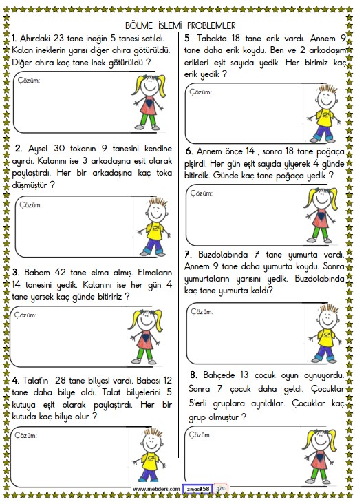 2. Sınıf Matematik Bölme İşlemi Problemler Etkinliği 16