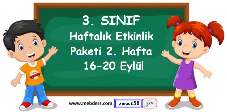 3. Sınıf 2. Hafta Etkinlik Paketi (16 - 20 Eylül)