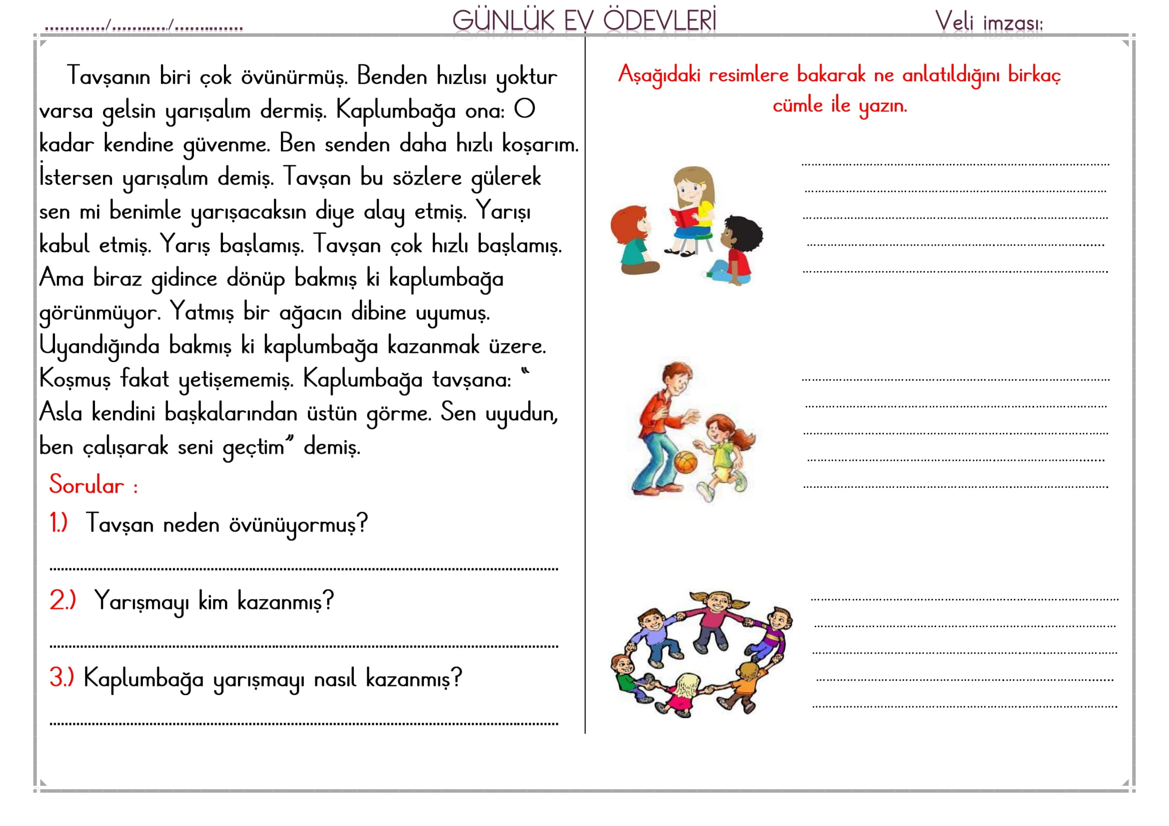 1.Sınıf 06 Şubat 2025 Günlük Ev Ödevi