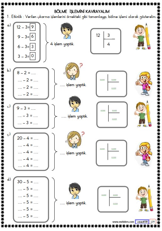 2. Sınıf Matematik Bölme İşlemini Kavrayalım Etkinliği 17