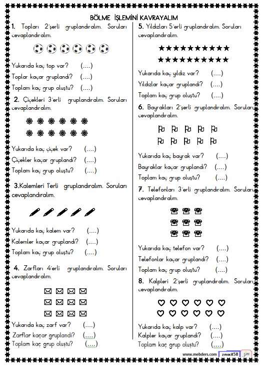 2. Sınıf Matematik Bölme İşlemini Kavrayalım Etkinliği 11