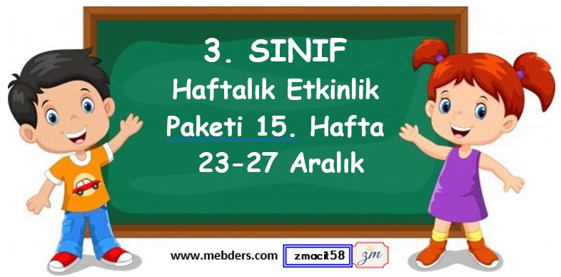 3. Sınıf 15. Hafta Etkinlik Paketi (23 - 27 Aralık)