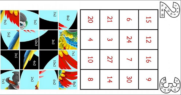 2. Sınıf Matematik Puzzle Çarpma İşlemi Kes-Yapıştır-2