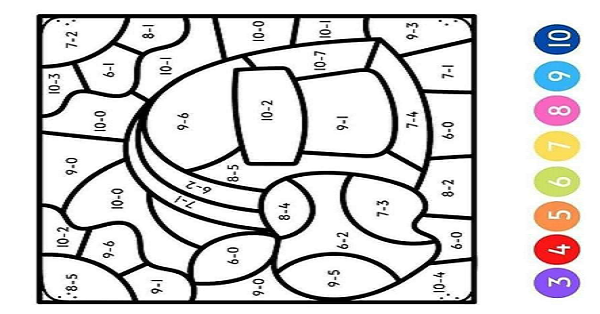 1. Sınıf Matematik Çıkarma İşlemi Boyamalı -3