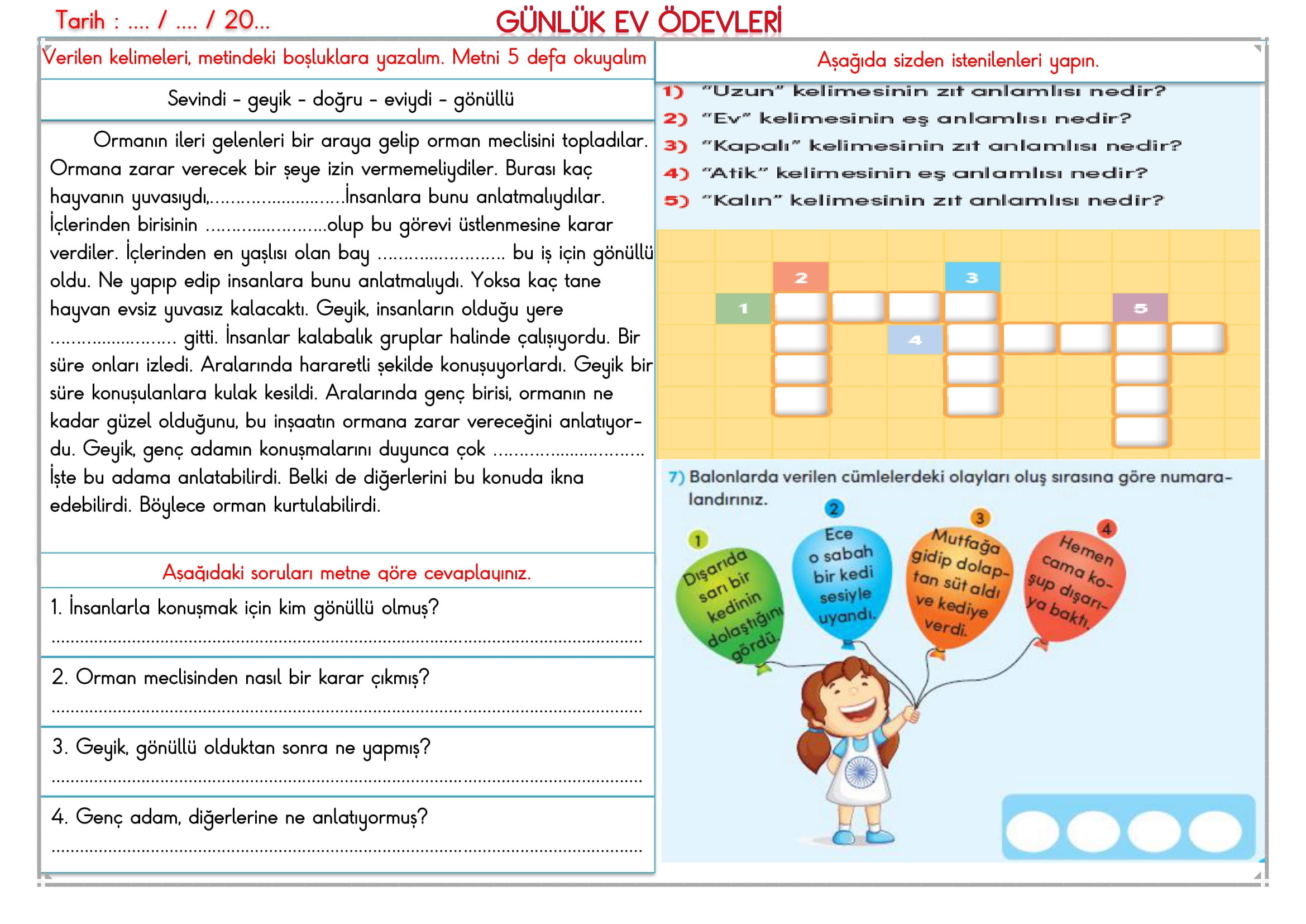 2.Sınıf 27 Şubat 2025 Günlük Ev Ödevi