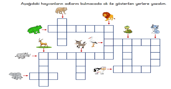 1.Sınıf Türkçe Hece ve Kelime Çalışma Etkinliği 3