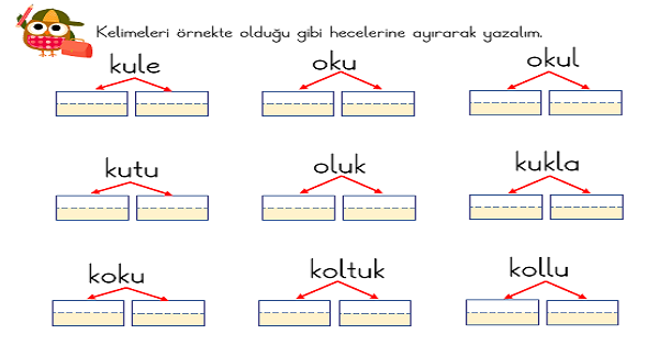 1. Sınıf İlk Okuma Yazma U-u Sesi Hece Ayırma Etkinliği