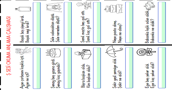 1. Sınıf İlk Okuma Yazma Ş-ş Sesi Soru Cevap Etkinliği