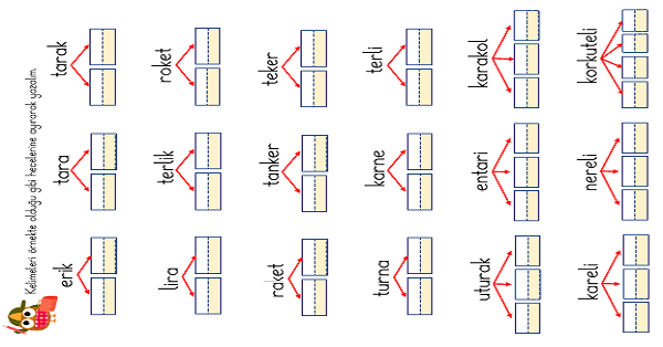 1. Sınıf İlk Okuma Yazma ( R-r Sesi ) Hece Ayırma Etkinliği