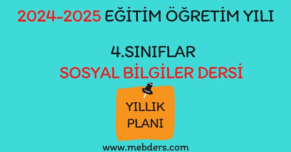 2024-2025 Eğitim Öğretim Yılı 4. Sınıf Sosyal Bilgiler Dersi Yıllık Planı( Hecce Yayınları)