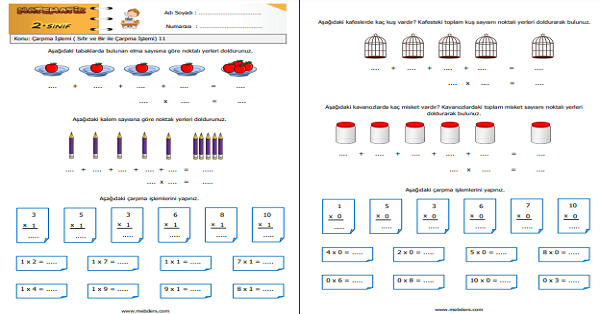 2.Sınıf Matematik Çarpma İşlemi ( Sıfır ve Bir ile Çarpma İşlemi) 11