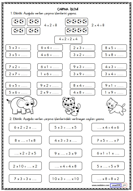 2. Sınıf Matematik Çarpma İşlemi Etkinliği 19