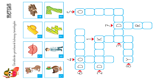 1. Sınıf İlk Okuma Yazma ( D-d Sesi ) Sesi Bulmaca 1