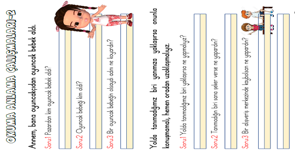 1. Sınıf Türkçe Okuma Anlama (Soru Cevap) 2