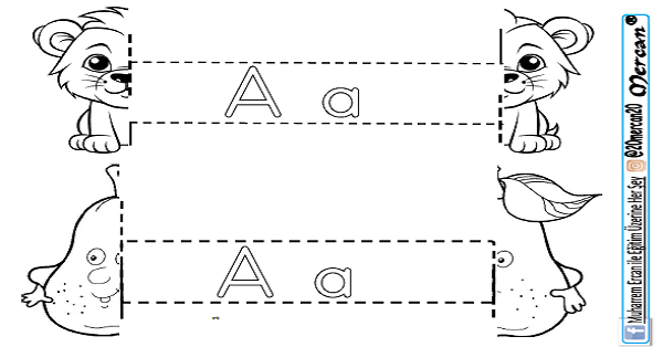 1. Sınıf İlk Okuma Yazma (A-a Sesi) Aslan Kukla Kes Boya Katla Etkinliği