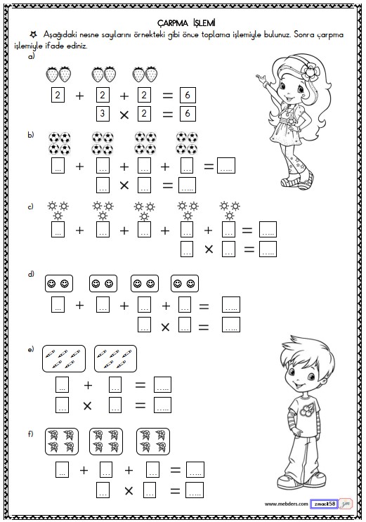 2. Sınıf Matematik Çarpma İşlemi Etkinliği 11