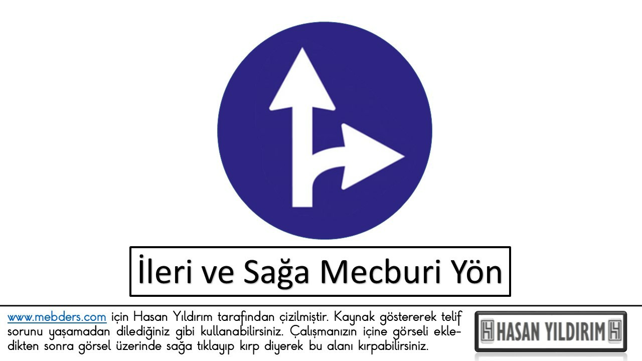 İleri ve Sağa Mecburi Yön PNG