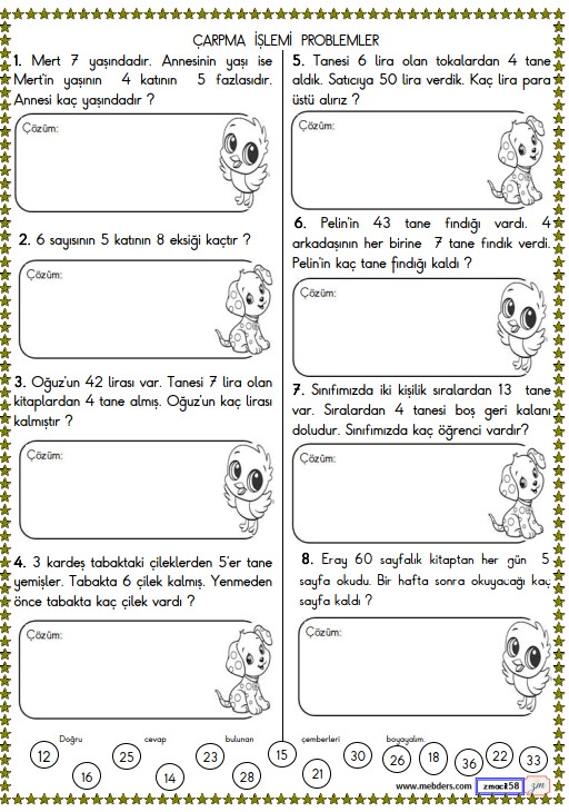 1. Sınıf Matematik Çıkarma İşlemi Etkinliği 20