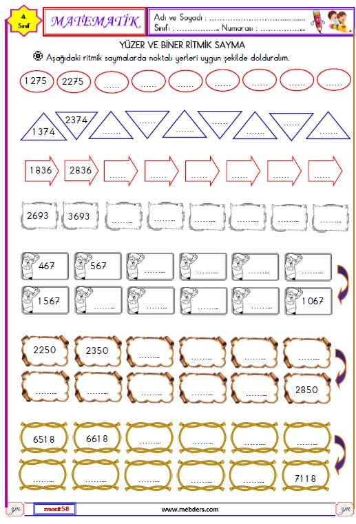 4. Sınıf Matematik Yüzer ve Biner Ritmik Sayma Etkinliği