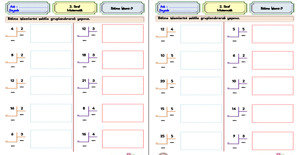 2.Sınıf Matematik Bölme İşlemi Etkinliği-9