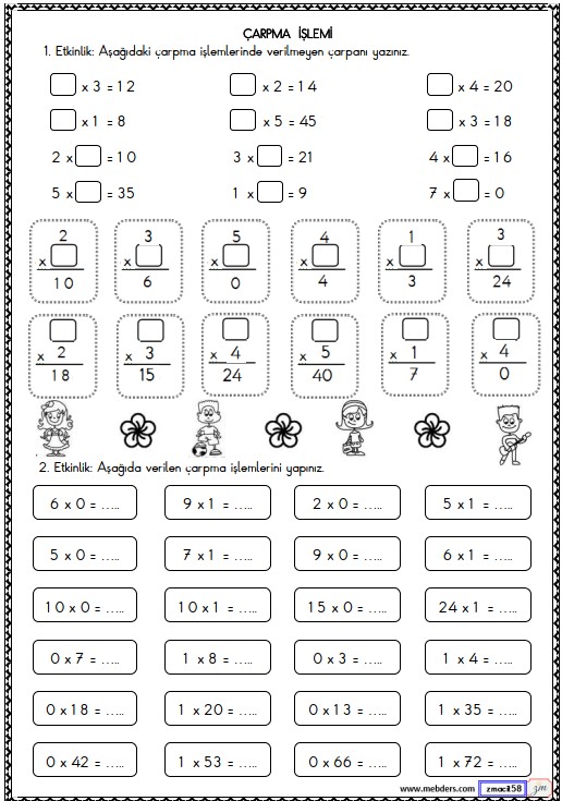 2. Sınıf Matematik Çarpma İşlemi Etkinliği 20