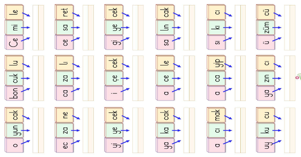 1. Sınıf İlk Okuma Yazma ( C-c Sesi ) Heceden Kelime Türetme 2