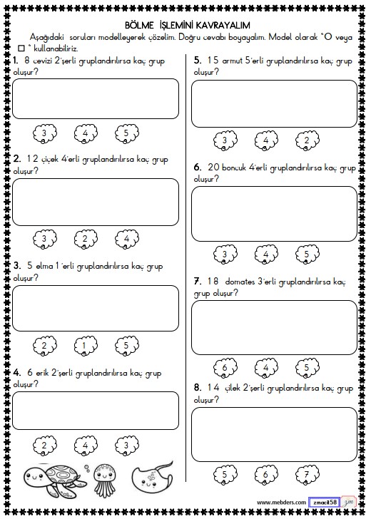 2. Sınıf Matematik Bölme İşlemini Kavrayalım Etkinliği 14