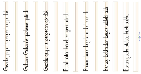 1. Sınıf İlk Okuma Yazma ( G-g Sesi ) Cümle Dikte Çalışması