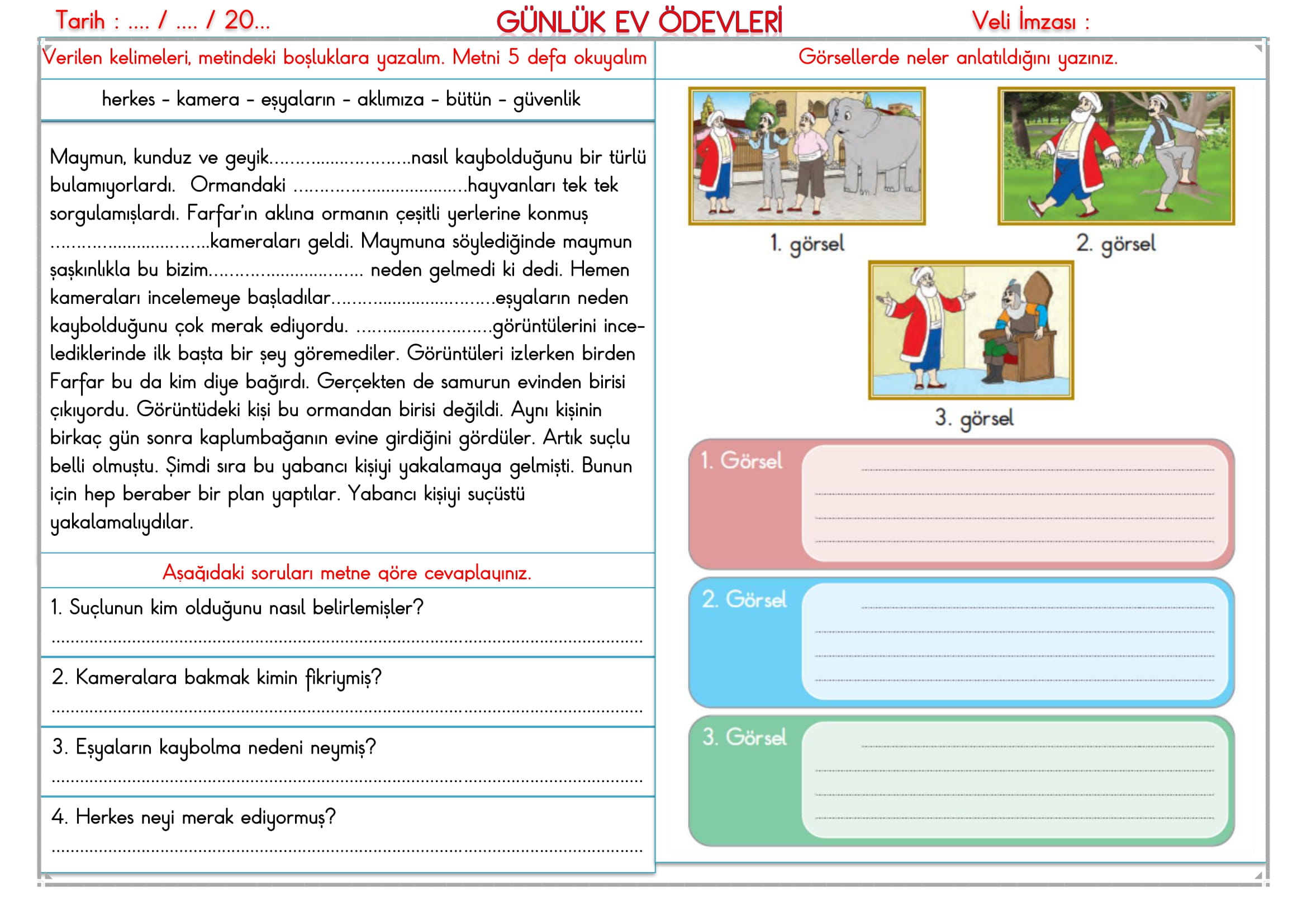 2.Sınıf 04 Şubat 2025 Günlük Ev Ödevi