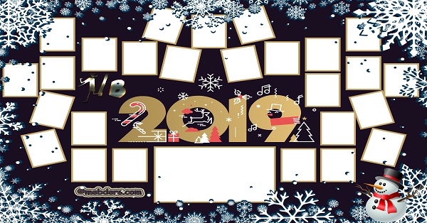1B Sınıfı için 2019 Yeni Yıl Temalı Fotoğraflı Afiş (26 öğrencilik)