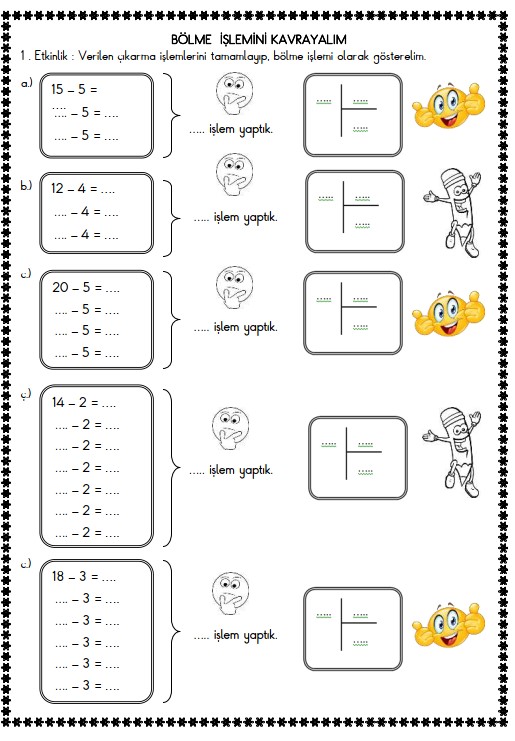 2. Sınıf Matematik Bölme İşlemini Kavrayalım Etkinliği 18