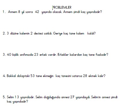 2. Sınıf Matematik Çıkarma ve Toplama İşlemi Problemleri Etkinliği (Akıllı Tahta İçin)