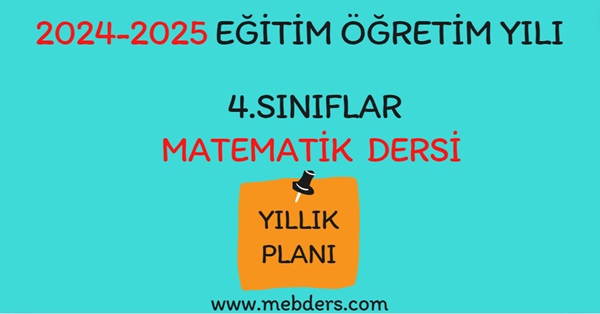 2024-2025 Eğitim Öğretim Yılı 4. Sınıf Matematik Dersi Yıllık Planı( Pasifik Yayınları)