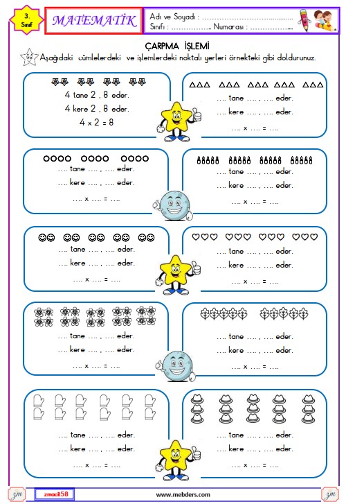 3. Sınıf Matematik Çarpma İşlemi Etkinliği 1