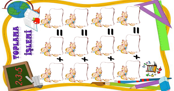 1. Sınıf Matematik Toplama İşlemi Yaz Sil Şablonu 4