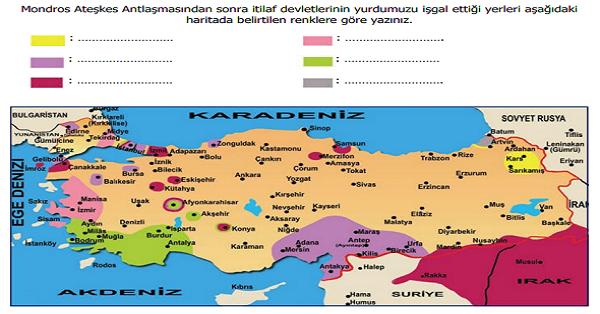 4.Sınıf Sosyal Bilgiler Milli Mücadelemiz Etkinliği 1