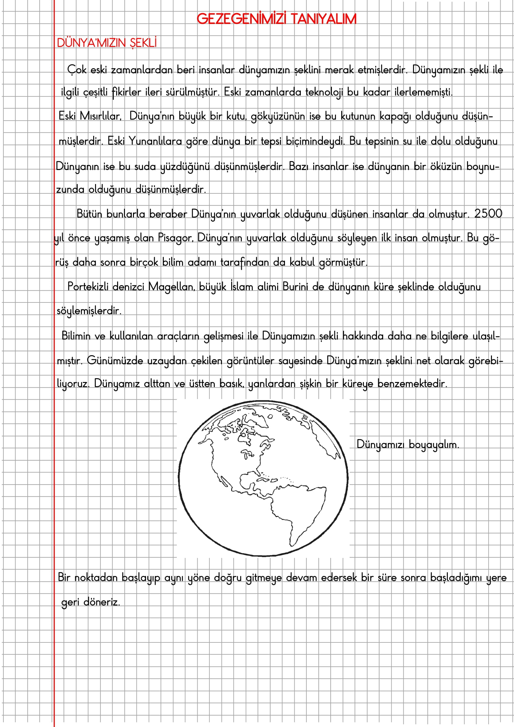 3.Sınıf Fen Bilimleri Dünyamızın Şekli Konu Anlatımı