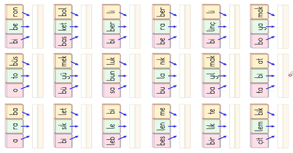 1. Sınıf İlk Okuma Yazma ( B-b Sesi ) Heceden Kelime Türetme 2